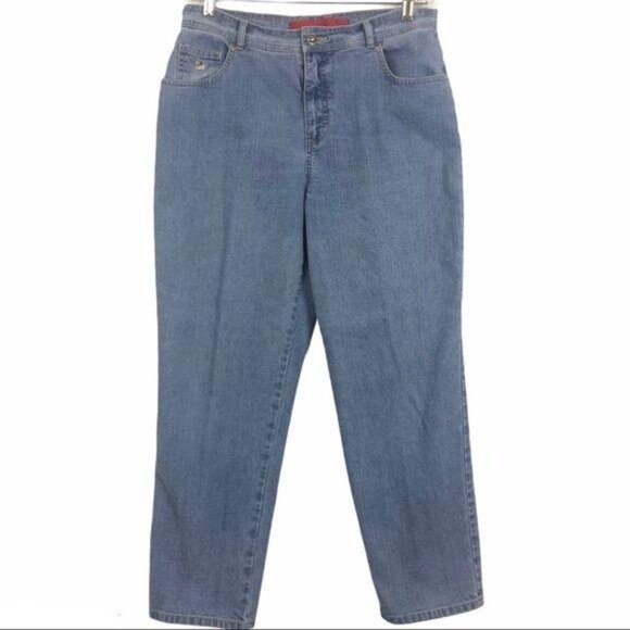 Gloria Vanderbilt Women’s Straight Leg Jeans 12 Short High Waist Blue Stretch - Picture 1 of 10